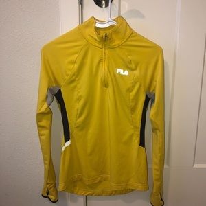 yellow running filas zip up